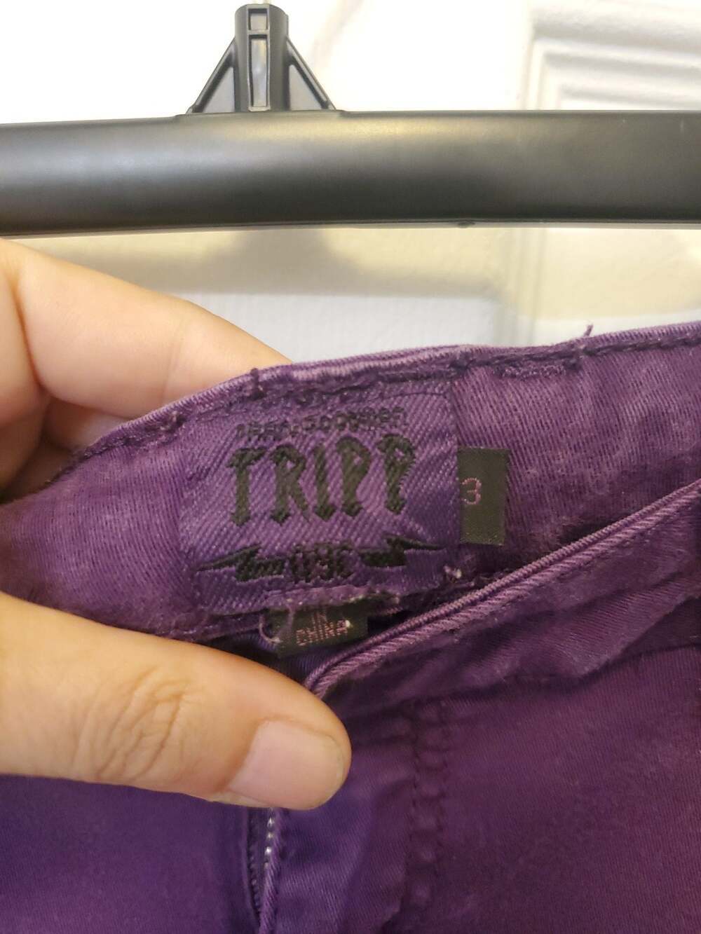 TRIPP NYC Y2K Vintage Emo Punk Women's Purple Skinny Jeans with Skull Rivets Sty